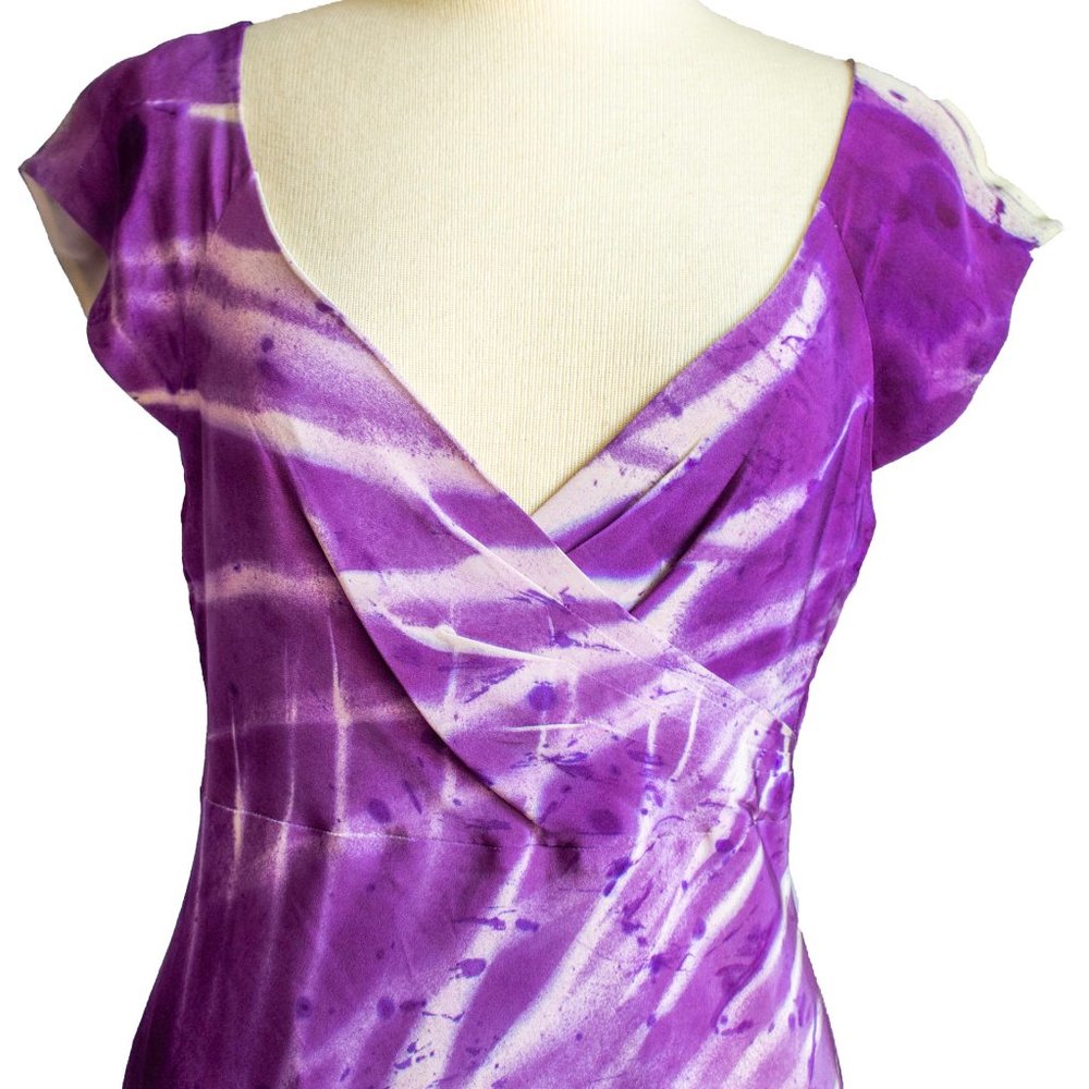 NEW long Silk maxi dress Blue Purple gray white resortwear beach wedding party - Picture 7 of 11